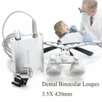 Ficha técnica e caractérísticas do produto 3.5X Lupas Binoculares Médicas Cirúrgicas Dentais com Luz de Cabeça LED
