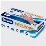 Ficha técnica e caractérísticas do produto Luva de Vinil com Pó Bompack Tamanho G 100unidades
