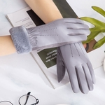 Ficha técnica e caractérísticas do produto Luvas Lady Touchscreen espessamento e Fluffy Fingered luvas mãos Keeper quente em tempo frio luvas