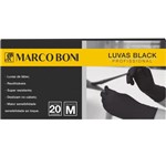 Ficha técnica e caractérísticas do produto Luvas Profissionais Cabeleireiros Latex Preto M 20un Marco Boni