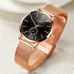Ficha técnica e caractérísticas do produto Luxury Rose Gold Watches Women Wristwatches Mesh Strap Quartz Watches