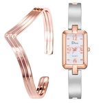 Ficha técnica e caractérísticas do produto Light Luxury Lady Temperament Watch Bracelet Set Chain Watch Birthday Gift