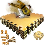 Ficha técnica e caractérísticas do produto 18 M² Tapete Eva Tatame Academia 1x1 Preto Laranja Luta Jiu-jitsu Yoga 30mm C/Bordas