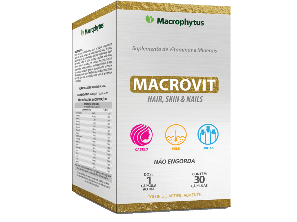 Ficha técnica e caractérísticas do produto Mac-Cp Macrovit Hair, Skin & Nails 30Cps - Dist Viva Melhor