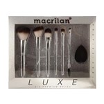 Ficha técnica e caractérísticas do produto Macrilan Kit Luxe Pincéis para Maquiagem + Esponja Ref. Ed002