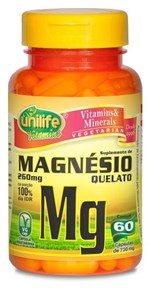 Ficha técnica e caractérísticas do produto Magnesio Quelato Mg 60 Cápsulas - Unilife