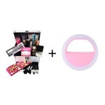 Maleta de Maquiagem Grande Kit de Maquiagem Completo Ruby Rose + Clipe Anel Led Flash