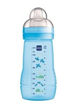 Ficha técnica e caractérísticas do produto Mamadeira Easy Active Fashion Bottle Azul (2m+) 270 Ml - MAM