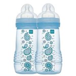 Ficha técnica e caractérísticas do produto Mamadeira Mam Fashion Bottle 270ml Azul (Embalagem Dupla)