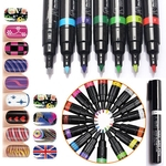 Ficha técnica e caractérísticas do produto Manicure Tools Art 3d unhas pintadas canetas esferogr¨¢ficas pintado Canetas Nail Stickers