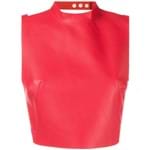 Ficha técnica e caractérísticas do produto Manokhi Blusa Cropped de Couro - Vermelho