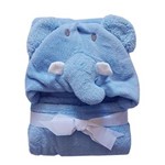 Ficha técnica e caractérísticas do produto Manta de Microfibra Baby Jolitex com Capuz de Elefante Azul - Azul Claro