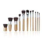 Ficha técnica e caractérísticas do produto Maquiagem 11pcs Natural Bamboo Brushes Funda??o Blending Brush Set Ferramenta
