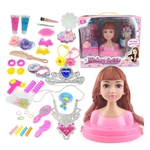 Ficha técnica e caractérísticas do produto  Maquiagem Boneca Cabeça Meninas Playset com beleza e Acessórios de Moda Beauty fashion toys