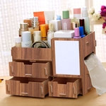 Ficha técnica e caractérísticas do produto Maquiagem Caixa de armazenamento Cosmetic DIY desktop creativo Diversos Caixa de armazenamento de madeira Caixa de armazenamento