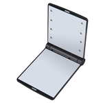 Ficha técnica e caractérísticas do produto Maquiagem Espelho LED vidro ABS 8 luzes LED Lâmpadas Folding Compact Pocket Mirror