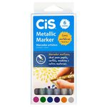 Ficha técnica e caractérísticas do produto Marcador Artístico 6 Cores Metallic Marker Cis
