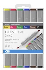 Ficha técnica e caractérísticas do produto Marcador Cis Graf Duo Brush com 6 Unidades