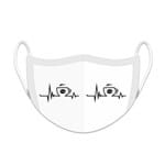 Máscara de Proteção Facial Reutilizável e Lavável Café (Batimentos Cardiacos)