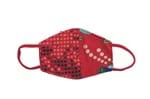 Máscara com Detalhes em Paetês Lamê Vermelho e Chita Vermelha