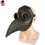 Máscara Cosplay Médico Medieval Peste Negra Realista Latex Preta (MODELO 1)