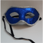 Ficha técnica e caractérísticas do produto Máscara de Carnaval com Glitter Azul - Unidade