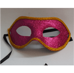 Ficha técnica e caractérísticas do produto Máscara de Carnaval com Glitter Pink - Unidade