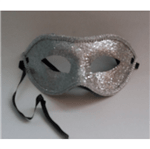 Ficha técnica e caractérísticas do produto Máscara de Carnaval com Glitter Prata - Unidade