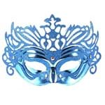 Ficha técnica e caractérísticas do produto Máscara de Carnaval Veneziana Azul - Unidade