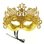 Ficha técnica e caractérísticas do produto Máscara de Carnaval Veneziana Dourada - Unidade