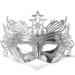 Máscara de Carnaval Veneziana Prata - Unidade