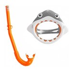 Ficha técnica e caractérísticas do produto Máscara de Mergulho com Snorkel Tubarão Divertido - Laranja - Único