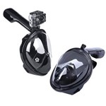 Ficha técnica e caractérísticas do produto Mascara de Mergulho Full Face Snorkel Anti Embaçamento Suporte Camera G/GG - Preto - G/GG