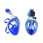 Máscara de Mergulho Subaquática Snorkel Azul Escuro L/xl