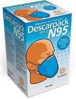 Máscara de Proteção Azul N95 PFF2 Cx 20 Unids Descarpack