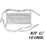 Ficha técnica e caractérísticas do produto Mascara de Proteção lavável Tecido Duplo 100% algodão reutilizável Kit 10 unid.