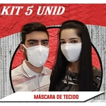 Ficha técnica e caractérísticas do produto Máscara De Proteção Reutilizável em Tecido duplo 100% algodão anatômica Kit 5 unid.