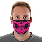 Máscara de Tecido com 4 Camadas Lavável Adulto - Caveira Pink - Mask4all