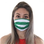 Ficha técnica e caractérísticas do produto Máscara de Tecido Dupla Camada Lavável Adulto - Branca e Verde Listrada