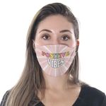 Ficha técnica e caractérísticas do produto Máscara de Tecido Dupla Camada Lavável Adulto - Positive Vibes - Funny Faces
