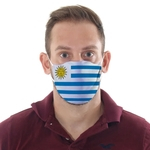 Máscara de Tecido Dupla Camada Lavável Adulto - Uruguai - Funny Faces