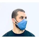 Ficha técnica e caractérísticas do produto Máscara Facial de Algodão Dupla Proteção estilo N95 05 unidades cor azul