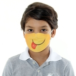 Máscara de Tecido Lavável Dupla Camada Infantil - Emoji Língua