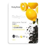 Ficha técnica e caractérísticas do produto Máscara Facial de Tecido Limão e Carvão Skin 2 em 1 - Ruby Rose - Ruby Skin