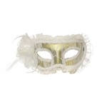 Ficha técnica e caractérísticas do produto Máscara Gala Branco Acessório Carnaval Fantasia - Branco