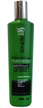 Ficha técnica e caractérísticas do produto Máscara Matizadora Platinum Green Efeito Perolado 300ml - Souple Liss