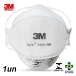 Proteção Respiratória N95 3M Pff2s 3M 9320 BR Aura Inmetro CA 30.592