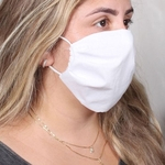 Máscara Proteção Rosto Higiênica Tecido 10 Unidades com Forro em TNT - Reutilizável branca