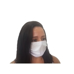 Mascara Proteção unissex Tecido com Forro Algodão Lavável 5 unidades Branca