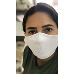 Ficha técnica e caractérísticas do produto Mascara Proteção unissex Tecido com Forro Algodão Lavável 5 unidades Branca